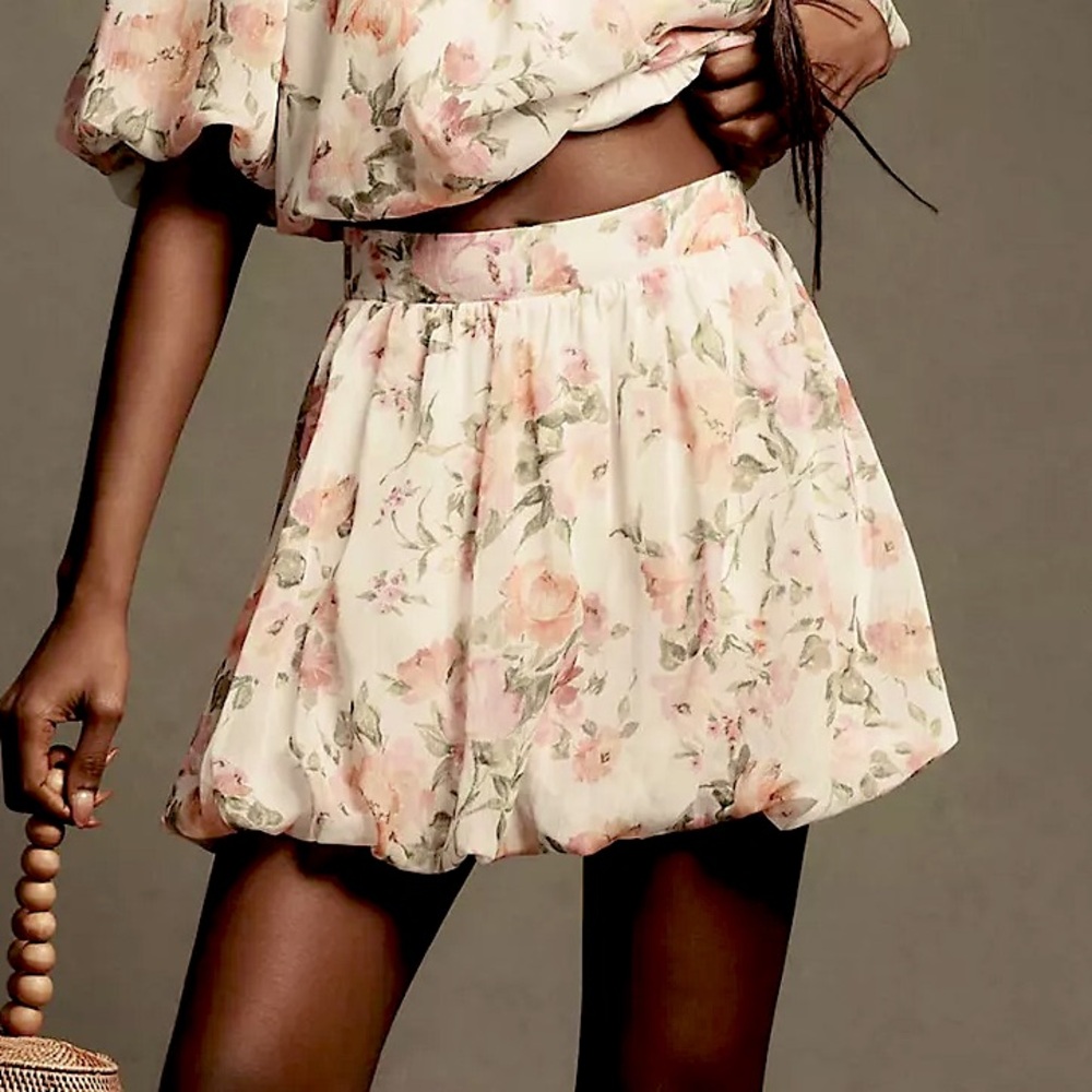 Anthropologie Floral Spring Mini Skirt, NEW
